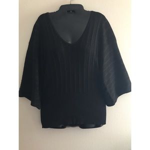 Women’s Cable & Gauge Knit Size M Black Top